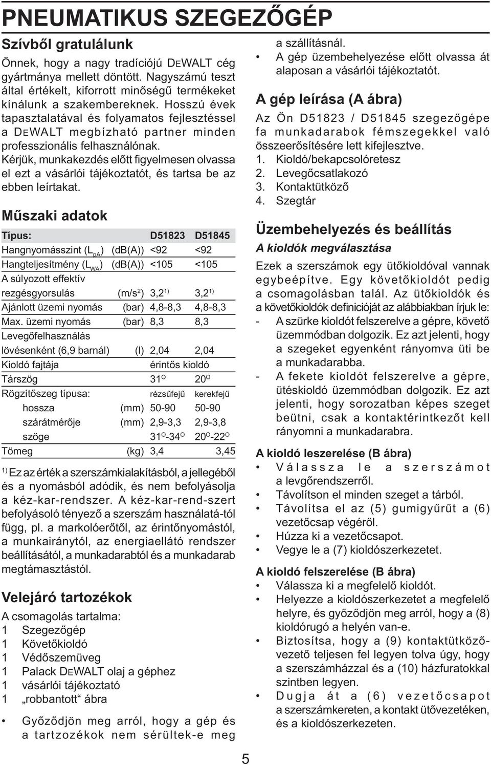 Kérjük, munkakezdés előtt figyelmesen olvassa el ezt a vásárlói tájékoztatót, és tartsa be az ebben leírtakat.