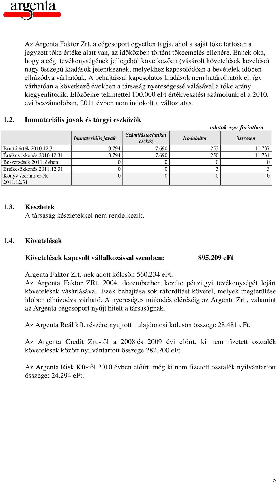 A behajtással kapcsolatos kiadások nem határolhatók el, így várhatóan a következő években a társaság nyereségessé válásával a tőke arány kiegyenlítődik. Előzőekre tekintettel 100.