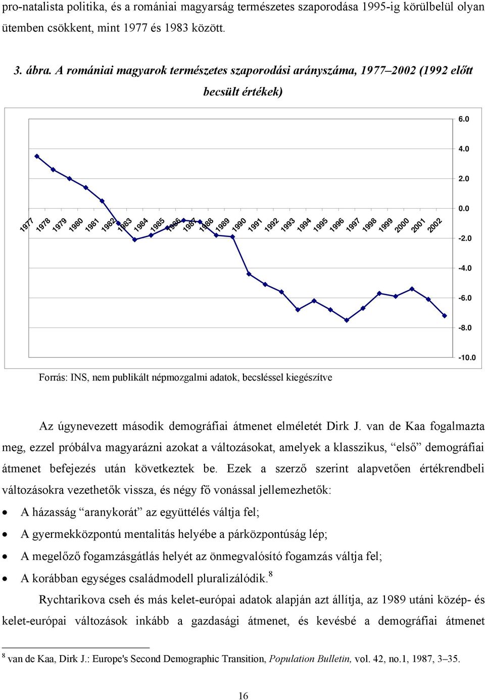 1984 1985 1986 1987 1988 1989 1990 1991 1992 1993 1994 1995 1996 1997 1998 1999 2000 2001 2002 6.0 4.0 2.0 0.0-2.0-4.0-6.0-8.0-10.0 Az úgynevezett második demográfiai átmenet elméletét Dirk J.