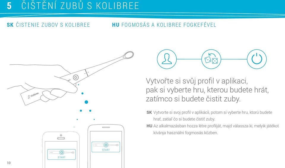 SK Vytvorte si svoj profil v aplikácii, potom si vyberte hru, ktorú budete hrať, zatiaľ čo si budete čistiť
