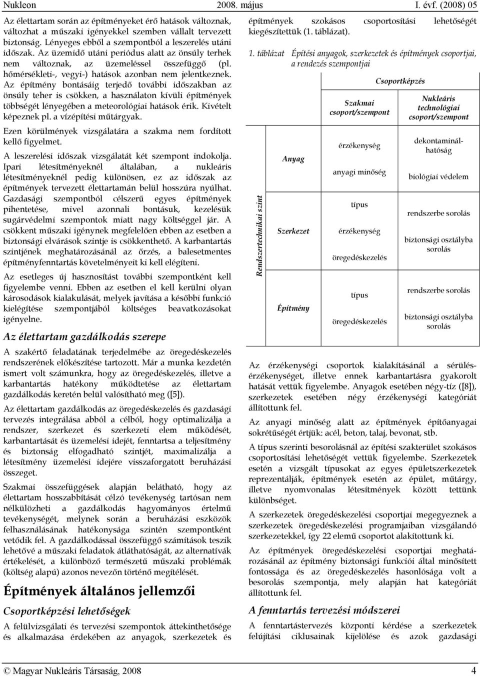 Az építmény bontásáig terjedő további időszakban az önsúly teher is csökken, a használaton kívüli építmények többségét lényegében a meteorológiai hatások érik. Kivételt képeznek pl.