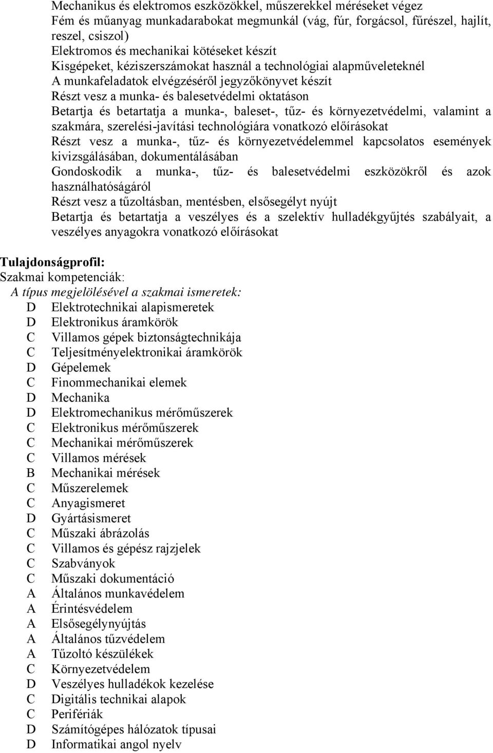 munka-, baleset-, tűz- és környezetvédelmi, valamint a szakmára, szerelési-javítási technológiára vonatkozó előírásokat Részt vesz a munka-, tűz- és környezetvédelemmel kapcsolatos események