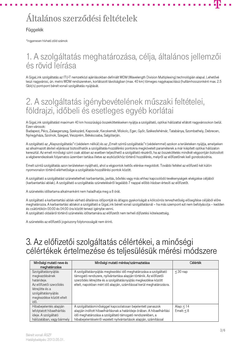 Lehetővé teszi nagyvárosi, ún. metro WDM rendszereken, korlátozott távolságban (max. 40 km) tömeges nagykapacitású (hullámhosszonként max. 2.5 Gbit/s) pont-pont bérelt vonali szolgáltatás nyújtását.