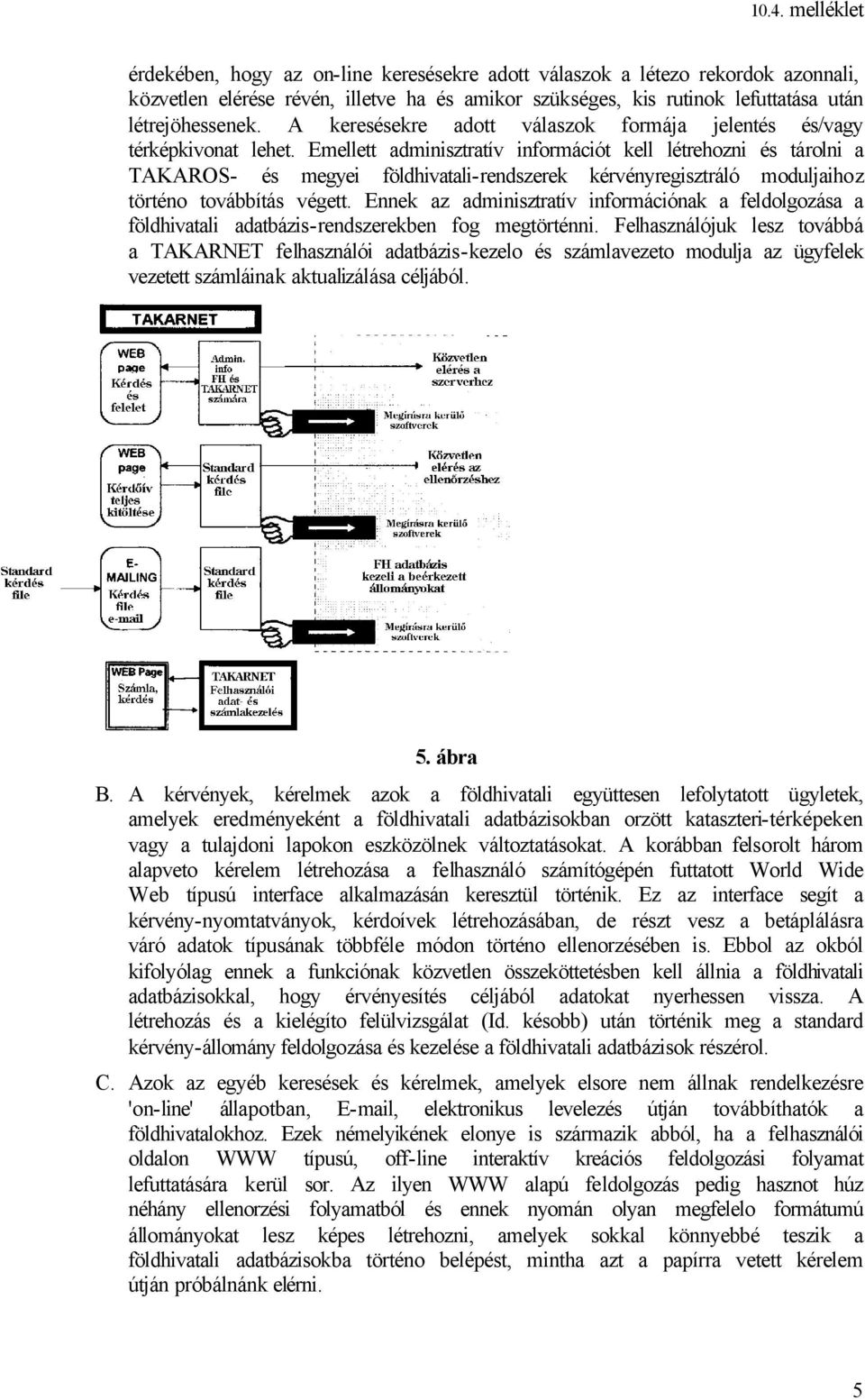 Emellett adminisztratív információt kell létrehozni és tárolni a TAKAROS- és megyei földhivatali-rendszerek kérvényregisztráló moduljaihoz történo továbbítás végett.