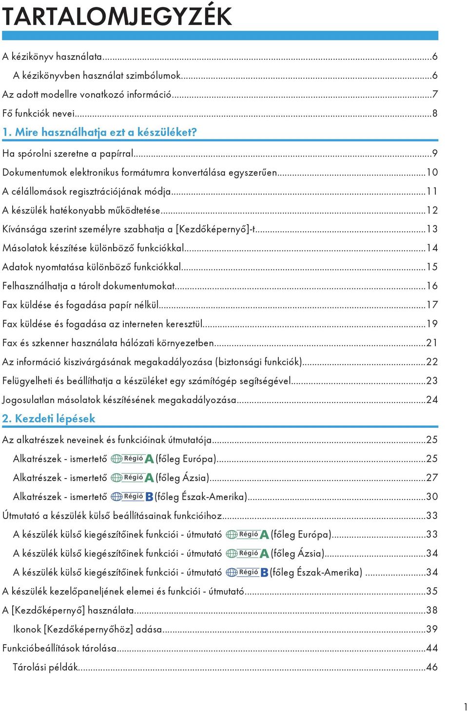 ..12 Kívánsága szerint személyre szabhatja a [Kezdőképernyő]-t...13 Másolatok készítése különböző funkciókkal...14 Adatok nyomtatása különböző funkciókkal...15 Felhasználhatja a tárolt dokumentumokat.