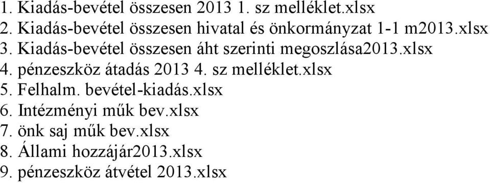 Kiadás-bevétel összesen áht szerinti megoszlása2013.xlsx 4. pénzeszköz átadás 2013 4.