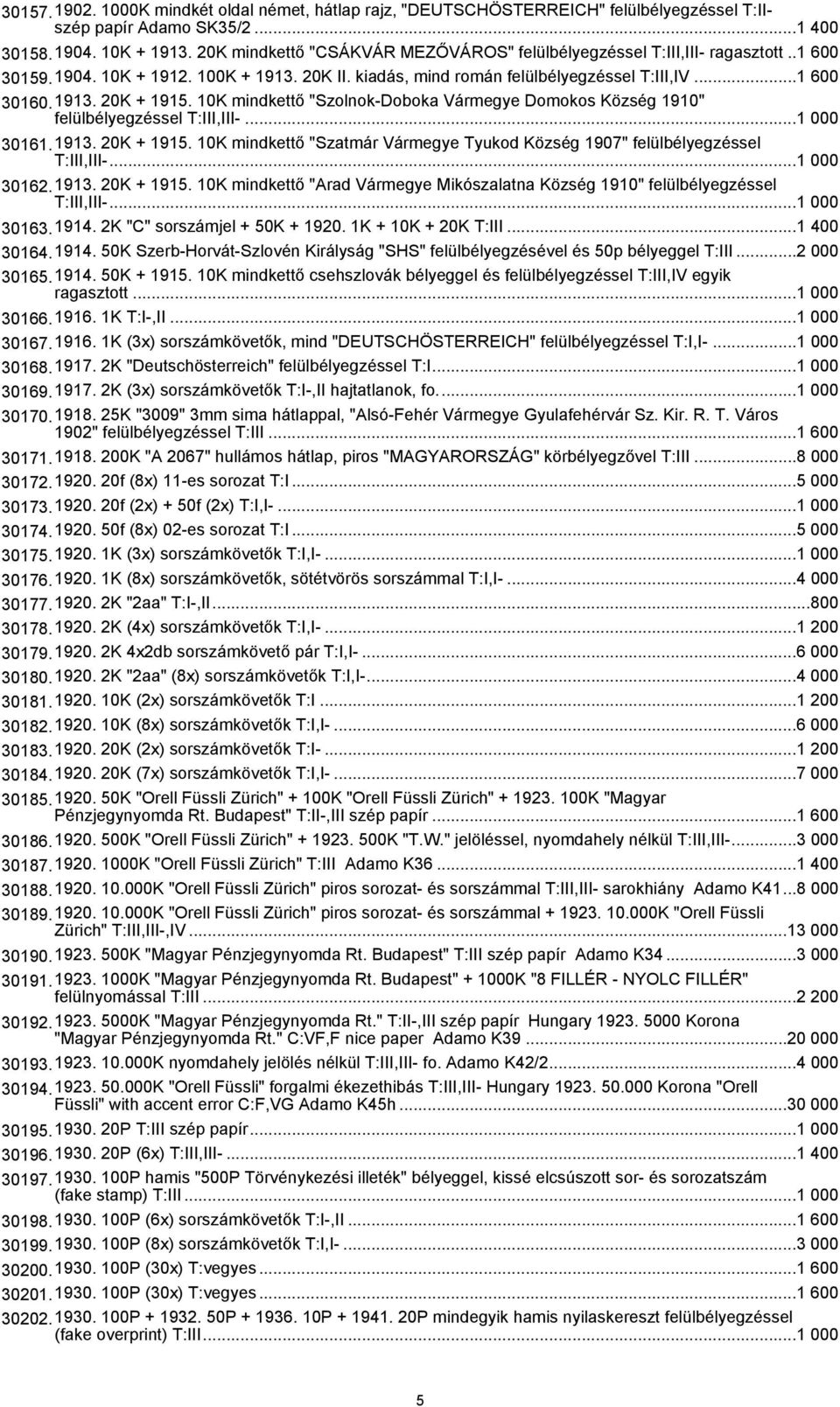 10K mindkettő "Szolnok-Doboka Vármegye Domokos Község 1910" felülbélyegzéssel T:III,III-...1 000 30161.1913. 20K + 1915.