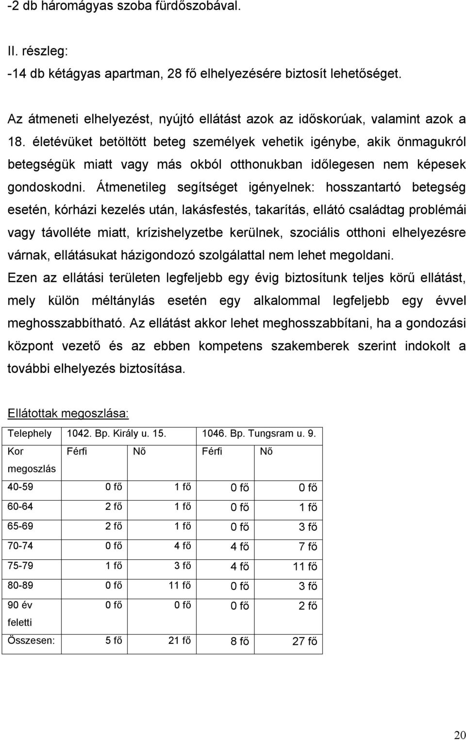 Átmenetileg segítséget igényelnek: hosszantartó betegség esetén, kórházi kezelés után, lakásfestés, takarítás, ellátó családtag problémái vagy távolléte miatt, krízishelyzetbe kerülnek, szociális