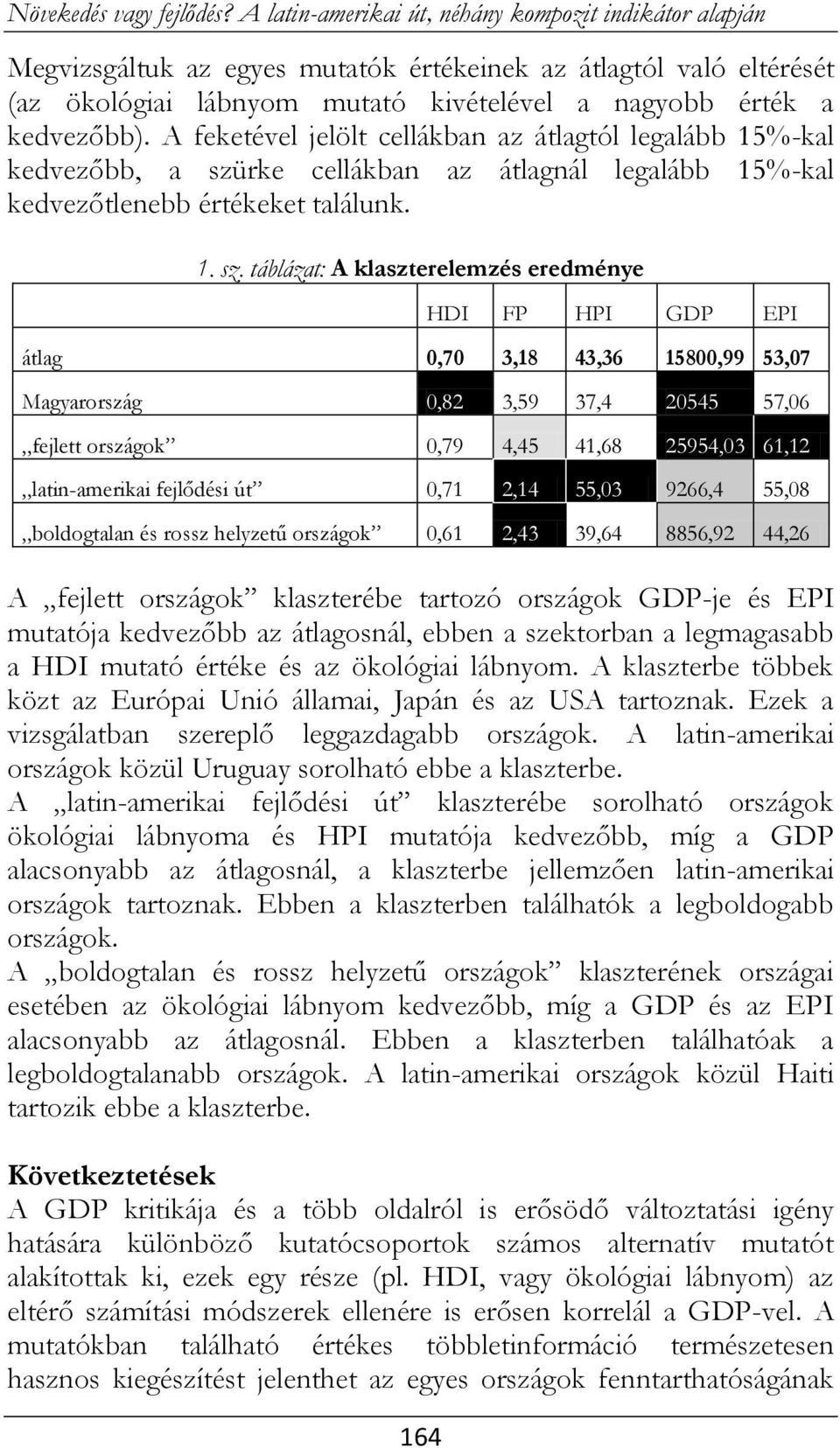 A feketével jelölt cellákban az átlagtól legalább 15%-kal kedvezőbb, a szü