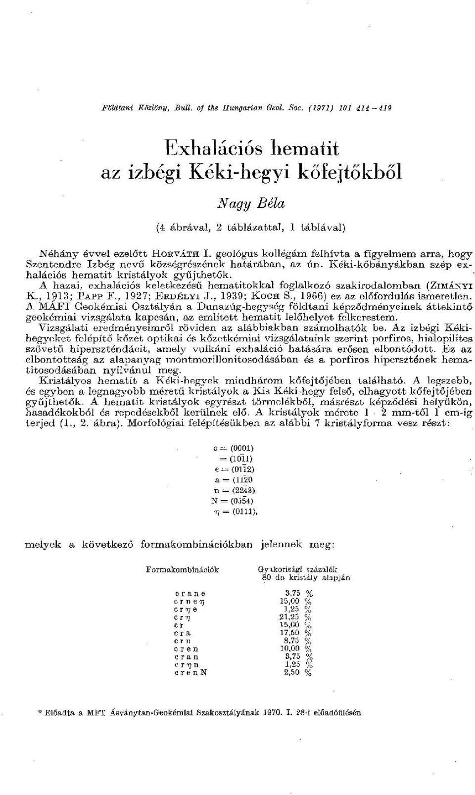 geológus kollégám felhívta a figyelmem arra, hogy Szentendre Izbég nevű községrészének határában, az ún. Kéki-kőbányákban szép exhalációs hematit kristályok gyűjthetők.