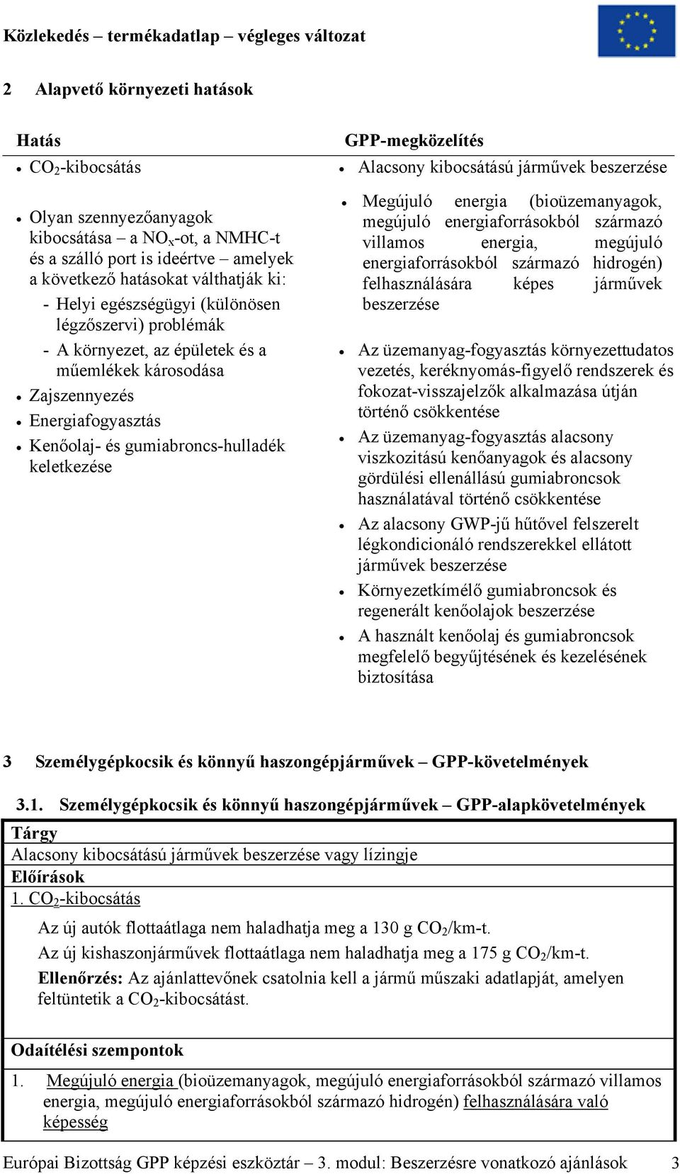 Alacsony kibocsátású járművek beszerzése Megújuló energia (bioüzemanyagok, megújuló energiaforrásokból származó villamos energia, megújuló energiaforrásokból származó hidrogén) felhasználására képes