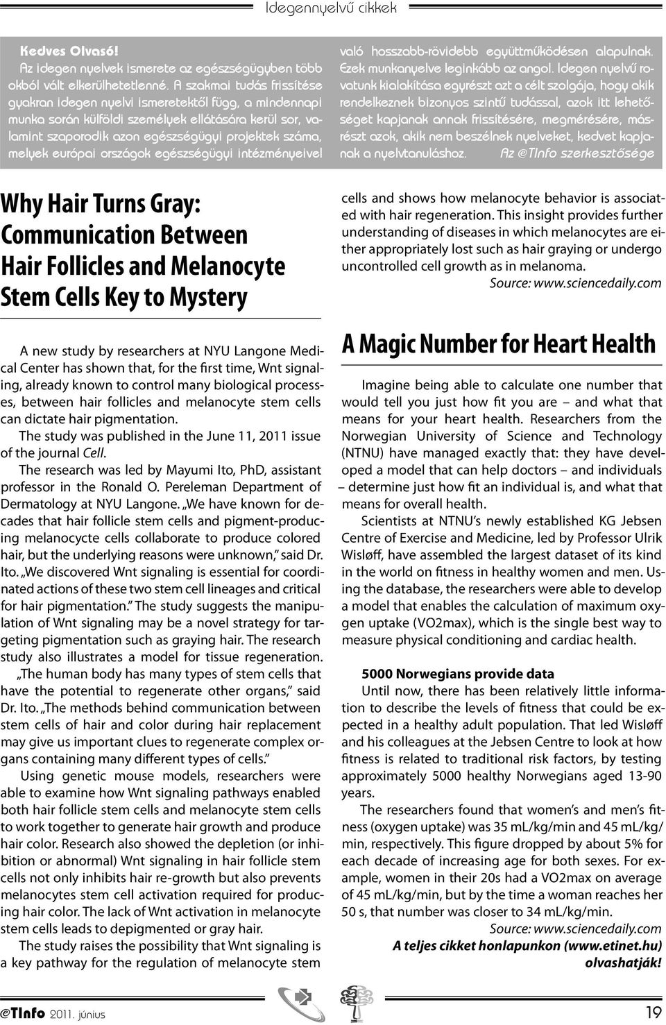 európai országok egészségügyi intézményeivel Why Hair Turns Gray: Communication Between Hair Follicles and Melanocyte Stem Cells Key to Mystery A new study by researchers at NYU Langone Medical