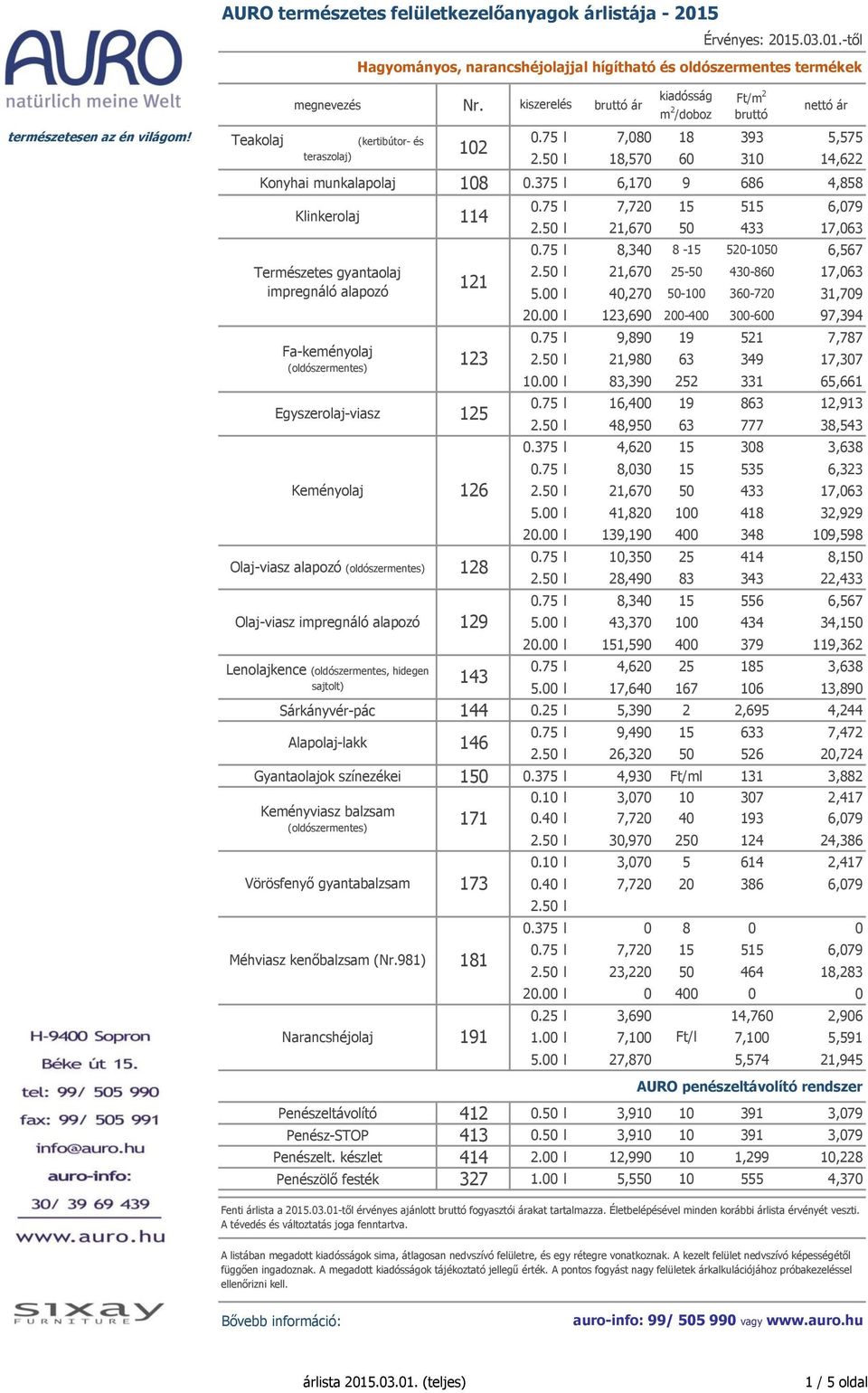 375 l 6,170 9 686 4,858 Klinkerolaj 114 Természetes gyantaolaj impregnáló alapozó Fa-keményolaj (oldószermentes) Egyszerolaj-viasz Keményolaj Olaj-viasz alapozó (oldószermentes) Olaj-viasz impregnáló