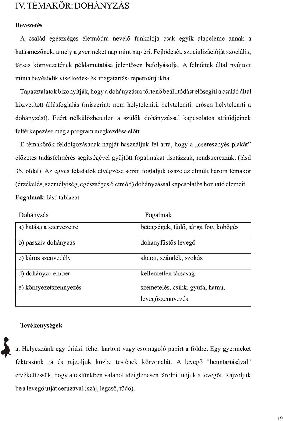 Tapasztalatok bizonyítják, hogy a dohányzásra történõ beállítódást elõsegíti a család által közvetített állásfoglalás (miszerint: nem helyteleníti, helyteleníti, erõsen helyteleníti a dohányzást).