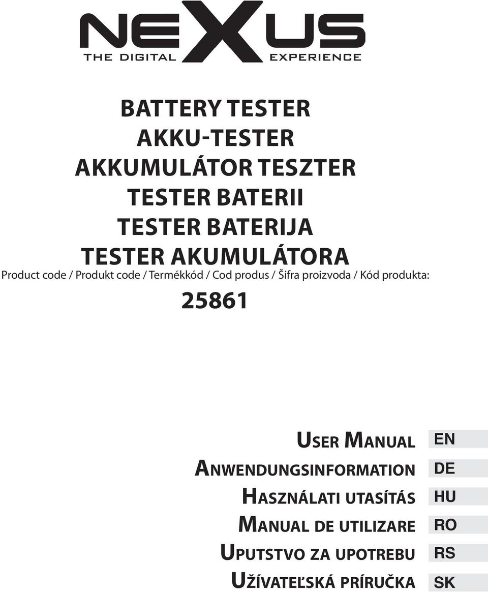 proizvoda / Kód produkta: 25861 User Manual Anwendungsinformation Használati