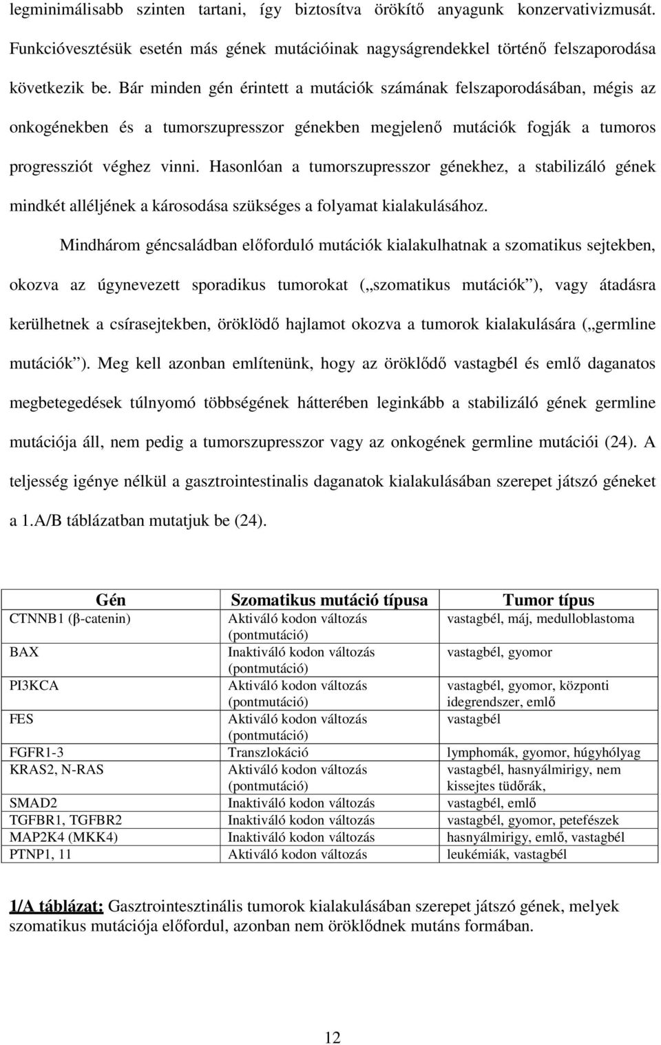 Hasonlóan a tumorszupresszor génekhez, a stabilizáló gének mindkét alléljének a károsodása szükséges a folyamat kialakulásához.