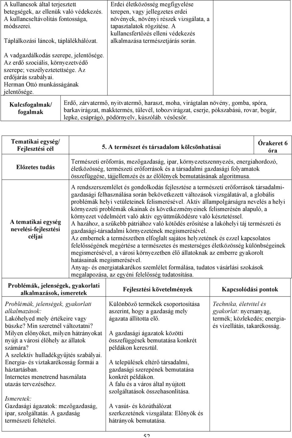 A vadgazdálkodás szerepe, jelentősége. Az erdő szociális, környezetvédő szerepe; veszélyeztetettsége. Az erdőjárás szabályai. Herman Ottó munkásságának jelentősége.