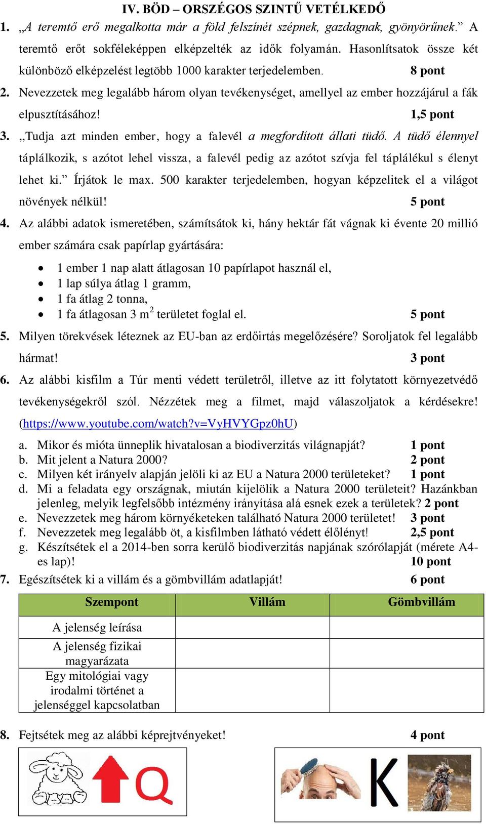 1,5 pont 3.,,Tudja azt minden ember, hogy a falevél a megfordított állati tüdő. A tüdő élennyel táplálkozik, s azótot lehel vissza, a falevél pedig az azótot szívja fel táplálékul s élenyt lehet ki.