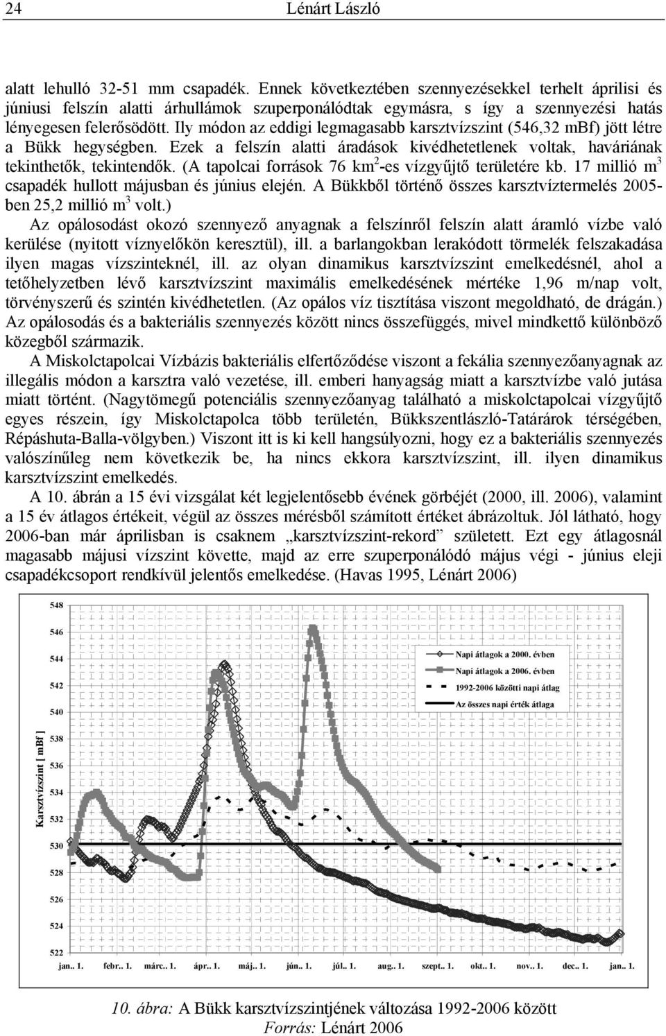 Ily módon az eddigi legmagasabb karsztvízszint (546,32 mbf) jött létre a Bükk hegységben. Ezek a felszín alatti áradások kivédhetetlenek voltak, haváriának tekinthetők, tekintendők.