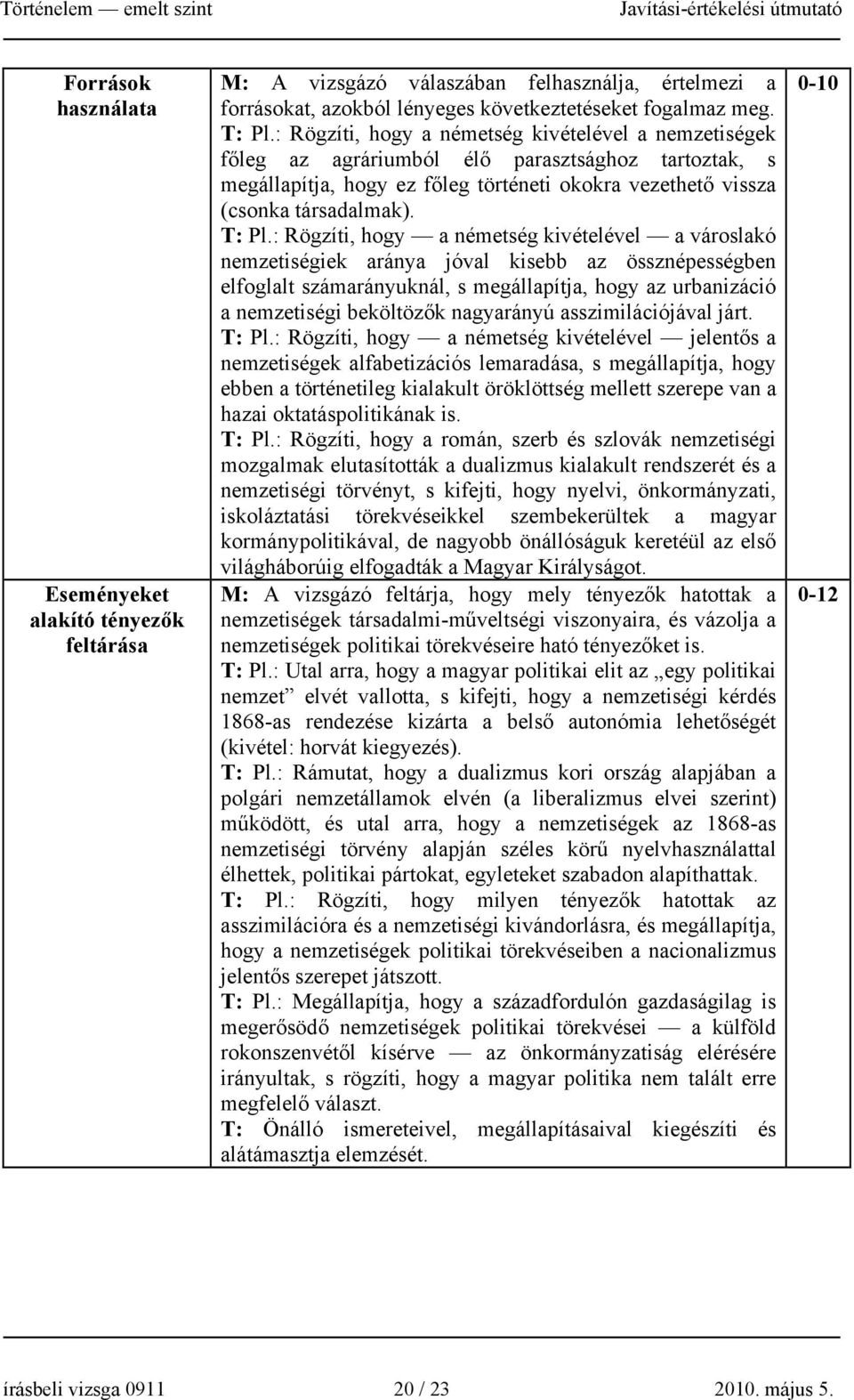 : Rögzíti, hogy a németség kivételével a városlakó nemzetiségiek aránya jóval kisebb az össznépességben elfoglalt számarányuknál, s megállapítja, hogy az urbanizáció a nemzetiségi beköltözők