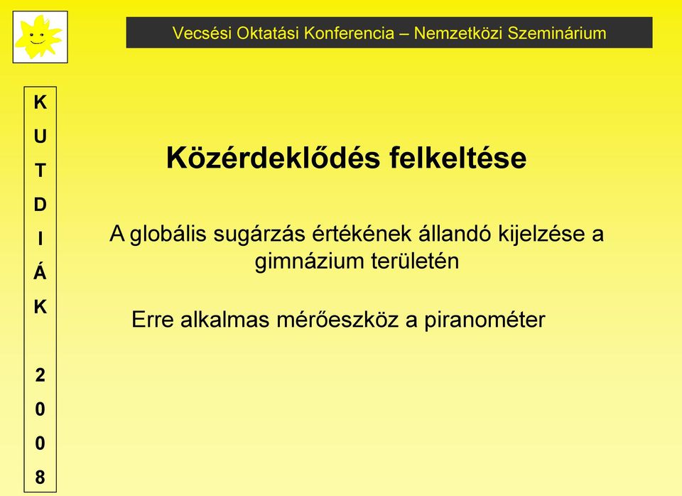 globális sugárzás értékének állandó kijelzése