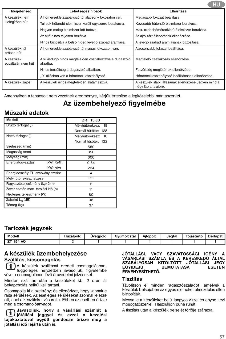 A hőmérsékletszabályozó túl magas fokozaton van. A villásdugó nincs megfelelően csatlakoztatva a dugaszoló aljzatba. Nincs feszültség a dugaszoló aljzatban. 0 állásban van a hőmérsékletszabályozó.