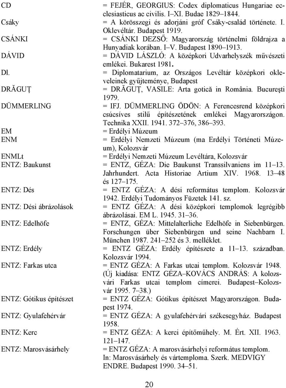 Marosvásárhely = FEJÉR, GEORGIUS: Codex diplomaticus Hungariae ecclesiasticus ac civilis. I XI. Budae 1829 1844. = A körösszegi és adorjáni gróf Csáky-család története. I. Oklevéltár. Budapest 1919.