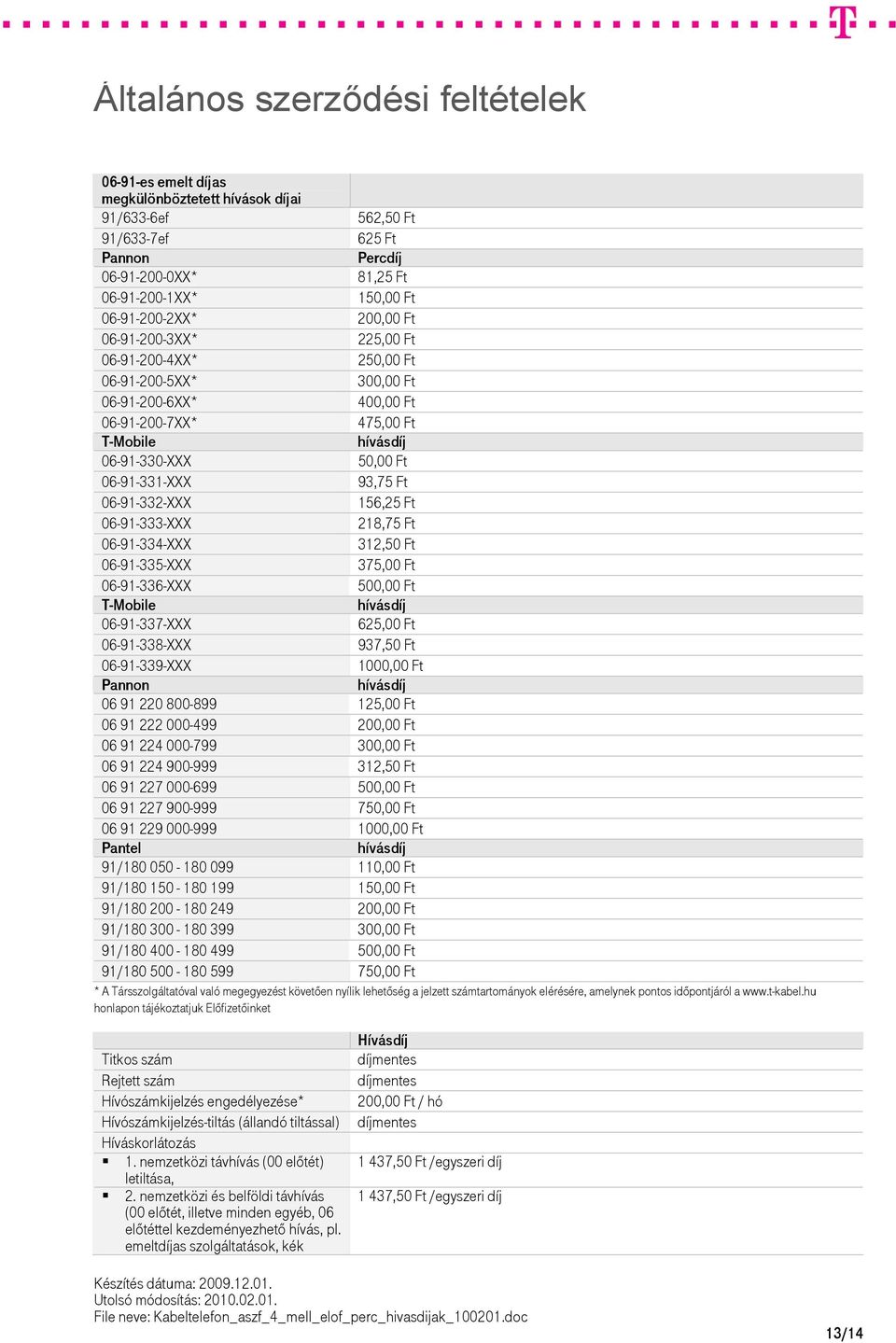 06-91-333-XXX 218,75 Ft 06-91-334-XXX 06-91-335-XXX 375,00 Ft 06-91-336-XXX 500,00 Ft T-Mobile hívásdíj 06-91-337-XXX 625,00 Ft 06-91-338-XXX 937,50 Ft 06-91-339-XXX 1000,00 Ft Pannon hívásdíj 06 91