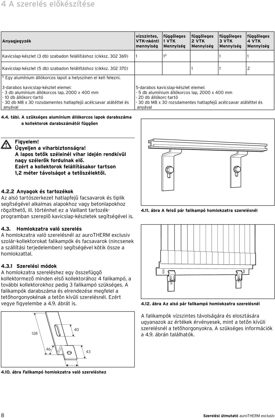 3-darabos kavicslap-készlet elemei: - 3 db alumínium állókorcos lap, 2000 x 400 mm - 10 db állókorc-tartó - 30 db M8 x 30 rozsdamentes hatlapfejű acélcsavar alátéttel és anyával 5-darabos