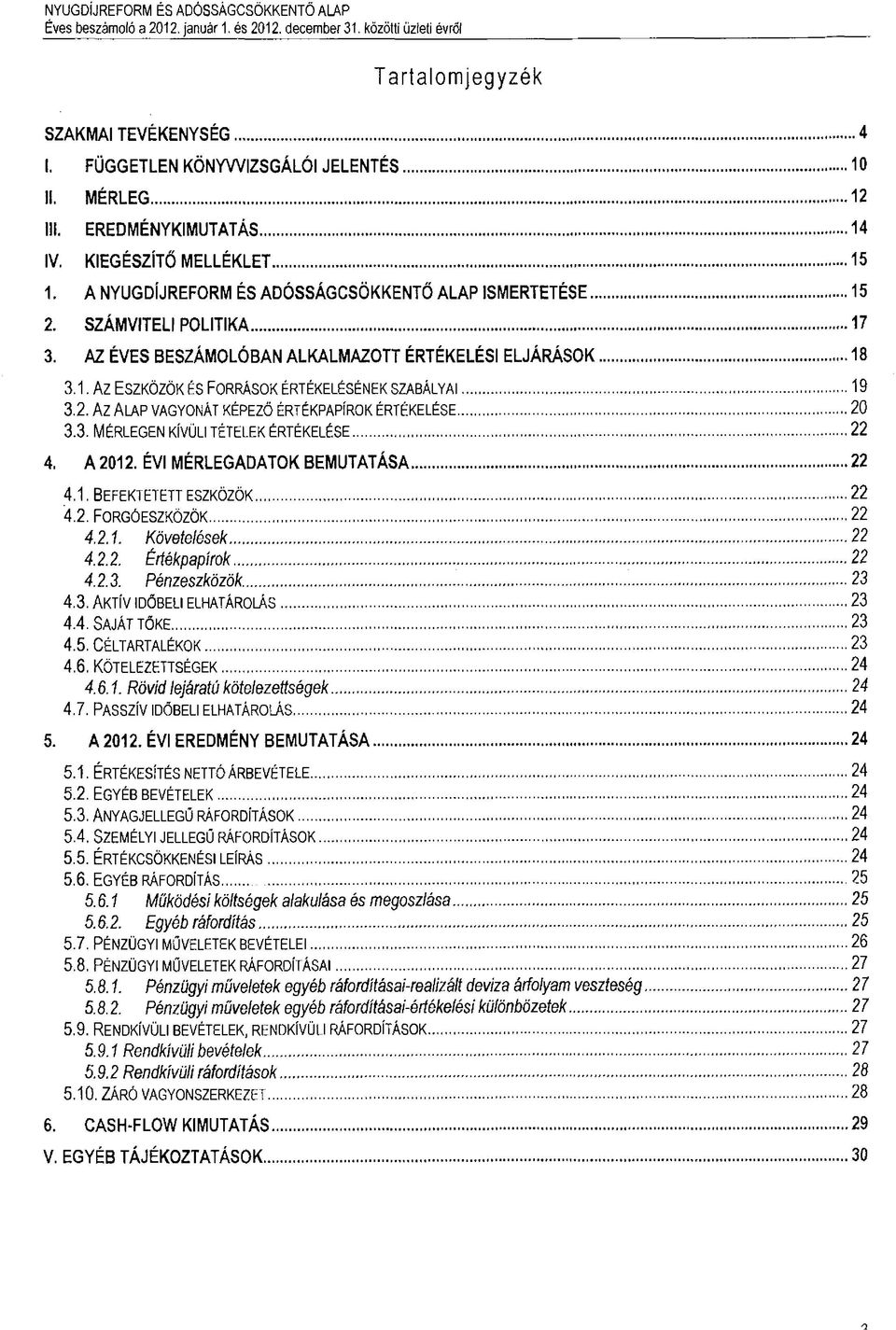 AZ ÉVES BESZÁMOLÓBAN ALKALMAZOTT ÉRTÉKELÉSI ELJÁRÁSOK... 3.1. AZ ESZKÖZÖK ÉS FORRÁSOK ÉRTÉKELÉSÉNEK SZABÁLYAI... 3.2. Az A lap vagyonát képező értékpapírok értékelése... 3.3. MÉRLEGEN KÍVÜLI TÉTELEK ÉRTÉKELÉSE.