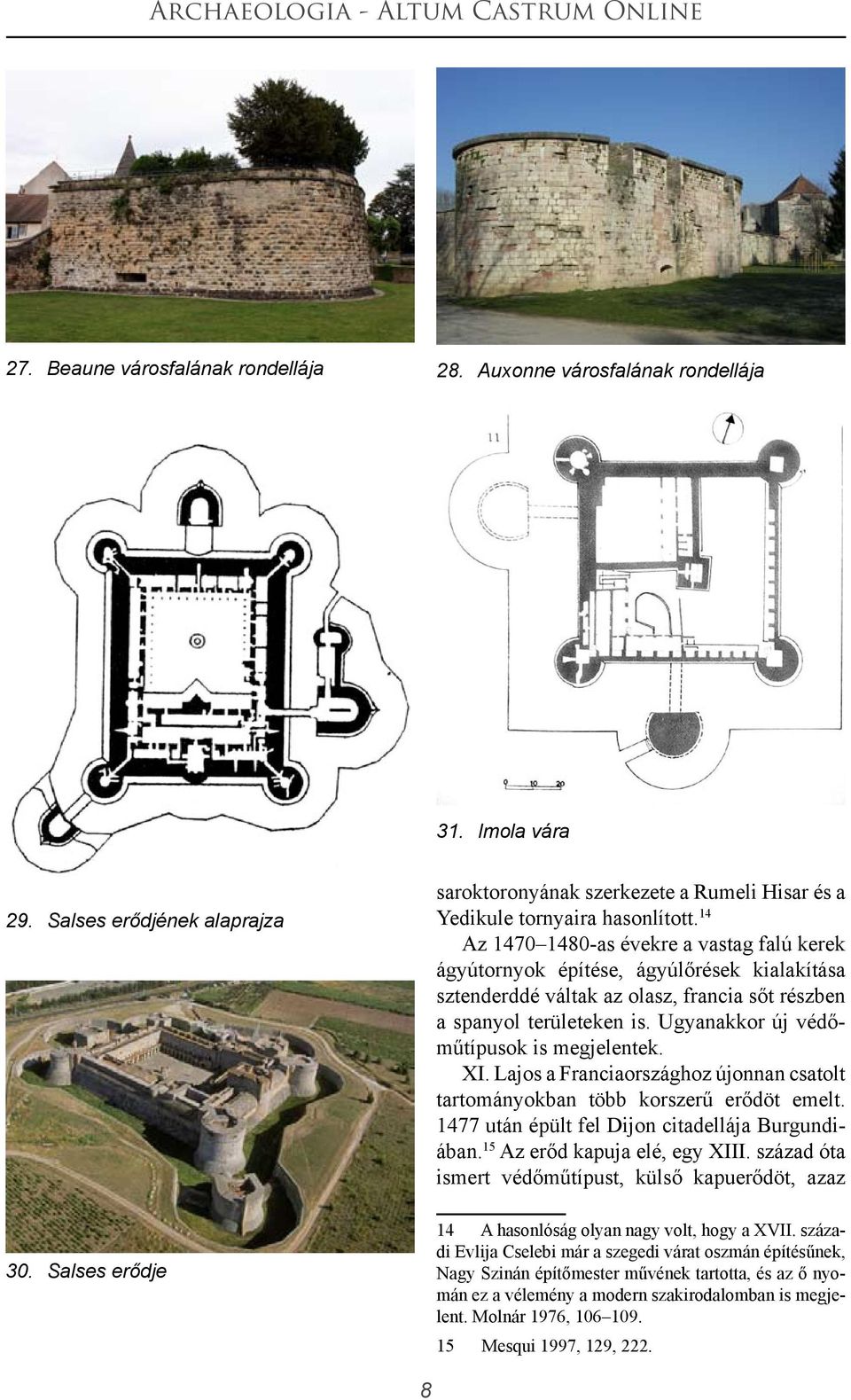 Ugyanakkor új védőműtípusok is megjelentek. XI. Lajos a Franciaországhoz újonnan csatolt tartományokban több korszerű erődöt emelt. 1477 után épült fel Dijon citadellája Burgundiában.