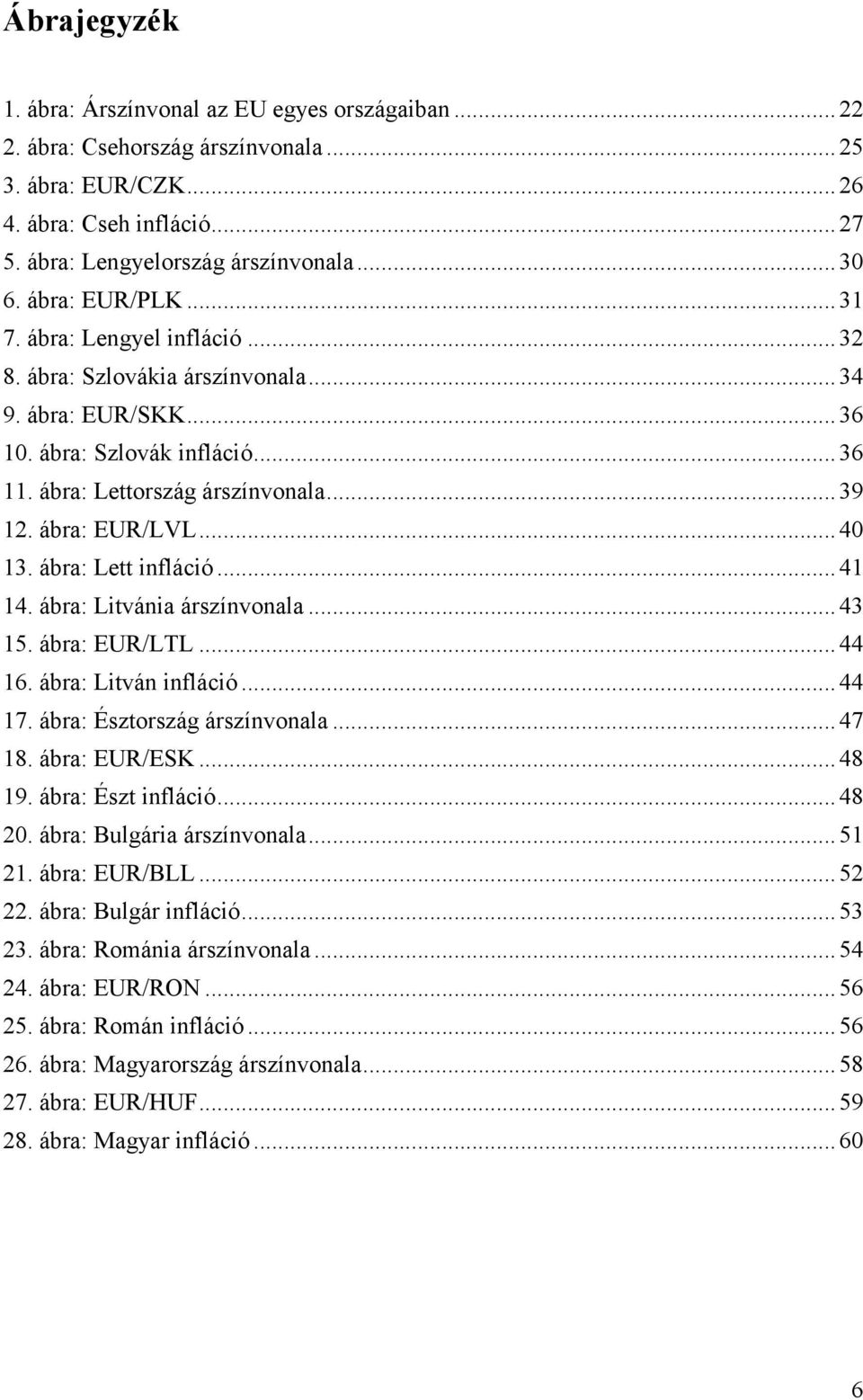 ábra: EUR/LVL... 40 13. ábra: Lett infláció... 41 14. ábra: Litvánia árszínvonala... 43 15. ábra: EUR/LTL... 44 16. ábra: Litván infláció... 44 17. ábra: Észtország árszínvonala... 47 18.