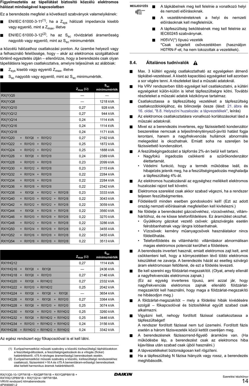 Az üzembe helyező vagy a felhasználó felelőssége, hogy akár az elektromos szolgáltatóval történő egyeztetés útján ellenőrizze, hogy a berendezés csak olyan tápellátásra legyen csatlakoztatva, amelyre