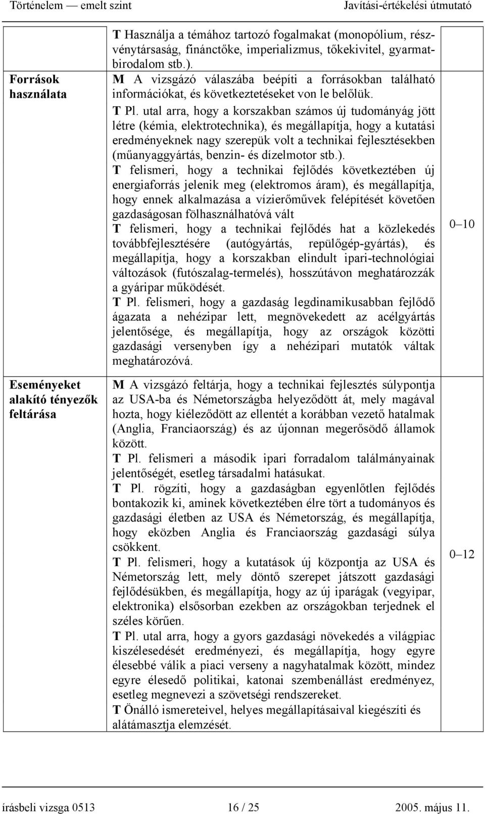 utal arra, hogy a korszakban számos új tudományág jött létre (kémia, elektrotechnika), és megállapítja, hogy a kutatási eredményeknek nagy szerepük volt a technikai fejlesztésekben (műanyaggyártás,