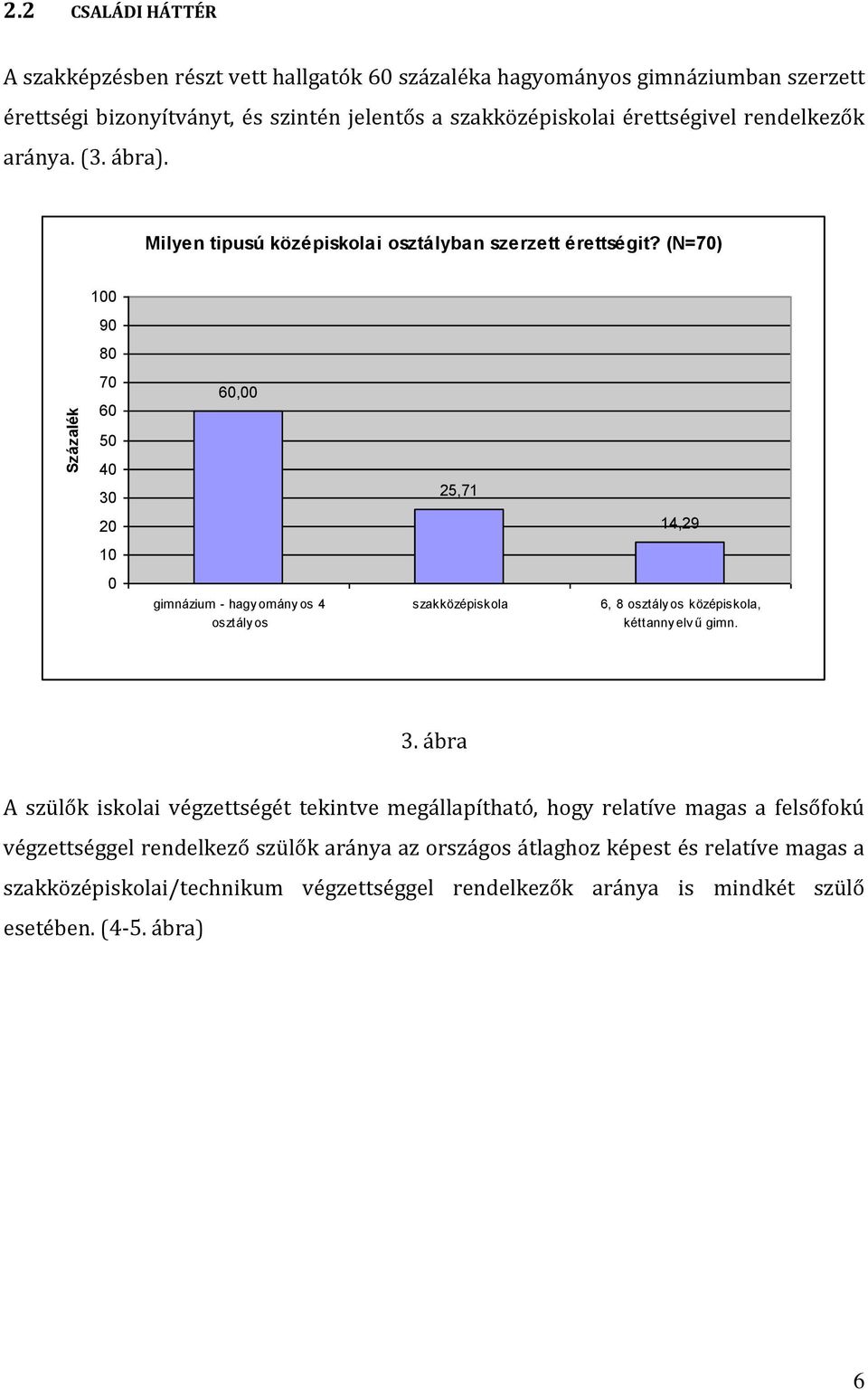 érettségivel rendelkezők aránya. (3. ábra). Milyen tipusú középiskolai osztályban szerzett érettségit?