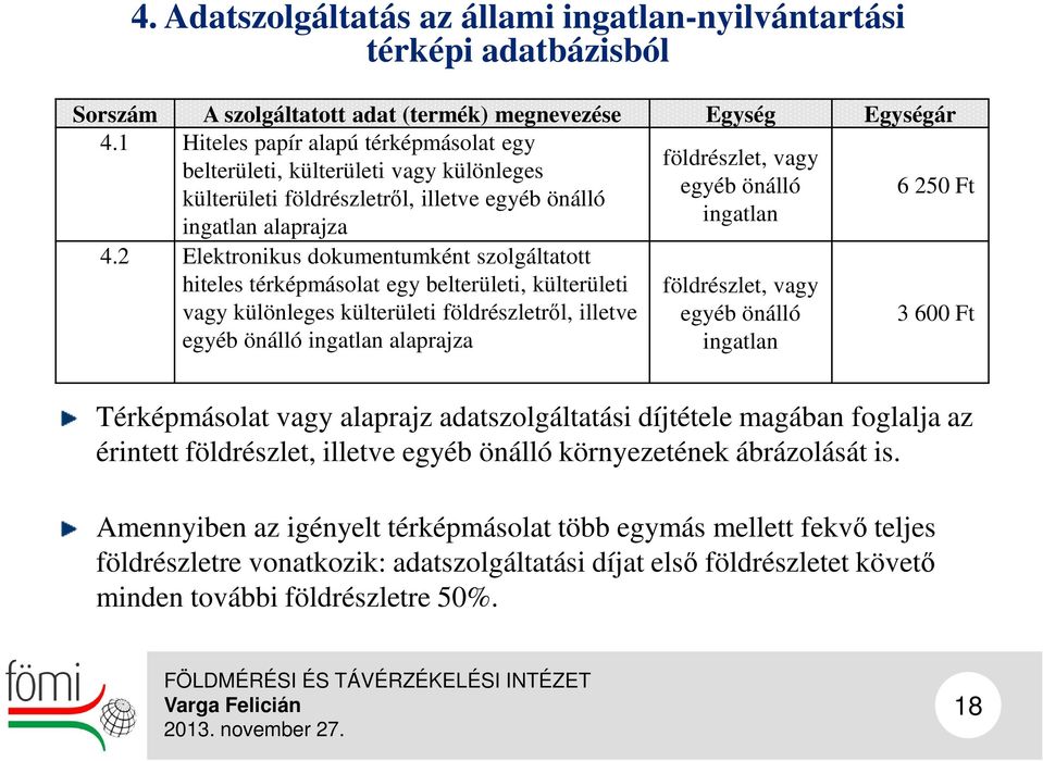 2 Elektronikus dokumentumként szolgáltatott hiteles térképmásolat egy belterületi, külterületi vagy különleges külterületi földrészletről, illetve egyéb önálló ingatlan alaprajza földrészlet, vagy