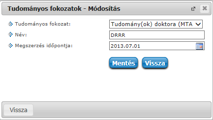 3. Saját adatok 3.1. Személyes adatok 3.1.1. Személyes adatok A felület felső részén láthatja alapvető személyes adatait, és lehetősége van ezek módosítására is, az "Adatmódosítás" gombra kattintva(pl.