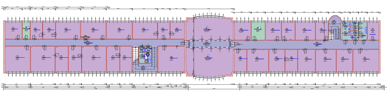 FŐÉPÜLET II. EMELET Bruttó szintterület 1.088 m 2 Szintterület 990,87 m 2 1. épület 524,39 m 2 2.