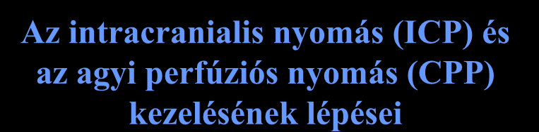 Az intracranialis nyomás (ICP) és az agyi perfúziós nyomás (CPP) kezelésének