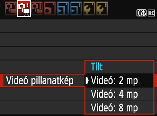 3 Video-pillanatképek készítése A fényképezőgéppel rövid, körülbelül 2, 4 vagy 8 másodpercig tartó videoklipek, úgynevezett video-pillanatképek készíthetők.