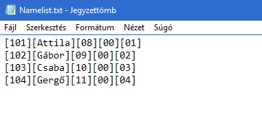 Példa: Ha tárcsázzuk a 101-es lakást, az 1-es BDU-hoz csatlakoztatott 01-es monitor fog csörögni, a kijelzőn az Attila név jelenik meg. 3. Másolja a Namelist.txt fájlt az SD kártyára. 4.