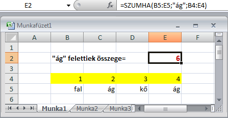 Alkalmazott Informatikai Intézeti Tanszék MŰSZAKI INFORMATIKA Dr.Dudás László 2. További fontos függvények: SZUMHA().