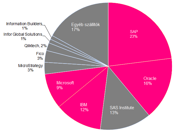 Mega-szállítók piaca Szoftver piac, kivéve BI és