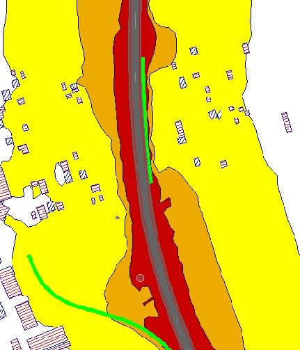 Az M0 autóút Szigetszentmiklóst érintő zajtérképezett szakaszán a homlokzati zajterhelés a 15+400 15+600 km szelvények között az út mindkét oldalán, valamint a 15+800 km 16+000 km szelvények között