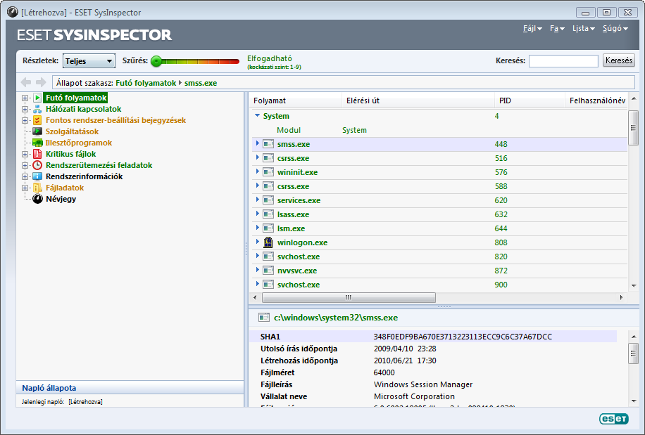 5.5.1.1 Az ESET SysInspector indítása Az ESET SysInspector indításához egyszerűen futtassa az ESET weboldaláról letöltött SysInspector.exe programfájlt.