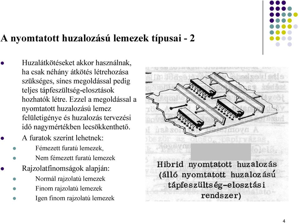 Ezzel a megoldással a nyomtatott huzalozású lemez felületigénye és huzalozás tervezési idő nagymértékben lecsökkenthető.