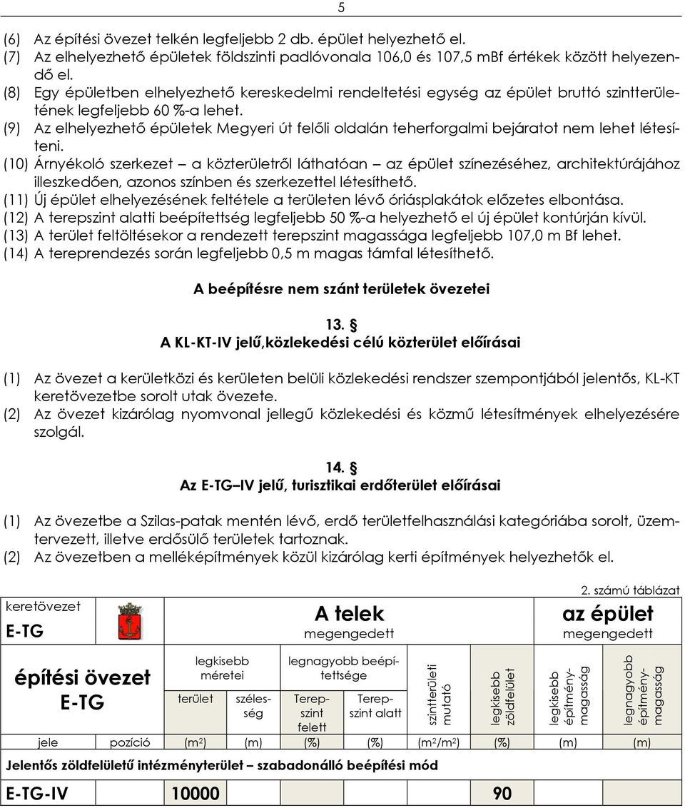 (9) Az elhelyezhető épületek Megyeri út felőli oldalán teherforgalmi bejáratot nem lehet létesíteni.