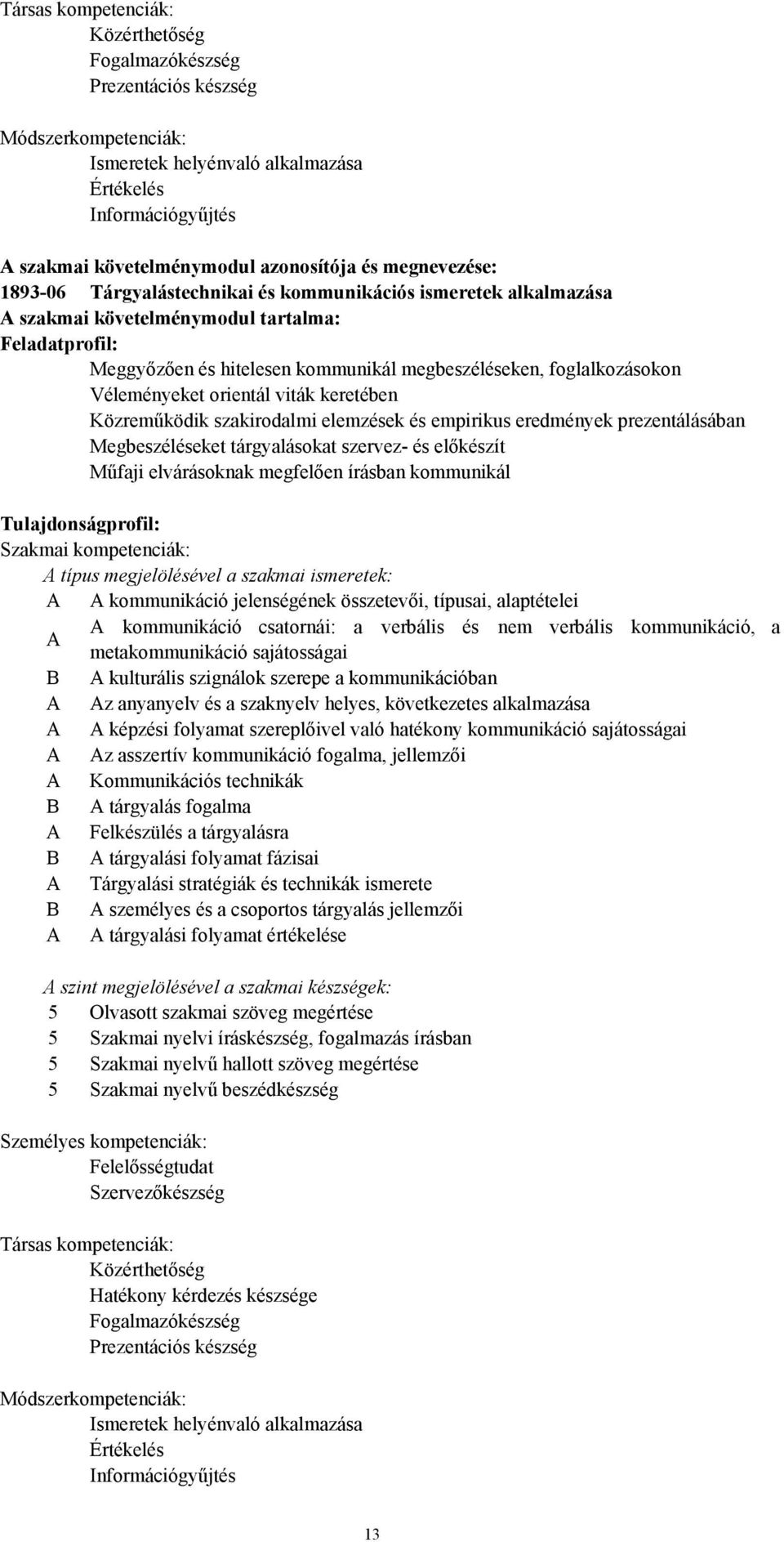 Véleményeket orientál viták keretében Közreműködik szakirodalmi elemzések és empirikus eredmények prezentálásában Megbeszéléseket tárgyalásokat szervez- és előkészít Műfaji elvárásoknak megfelően