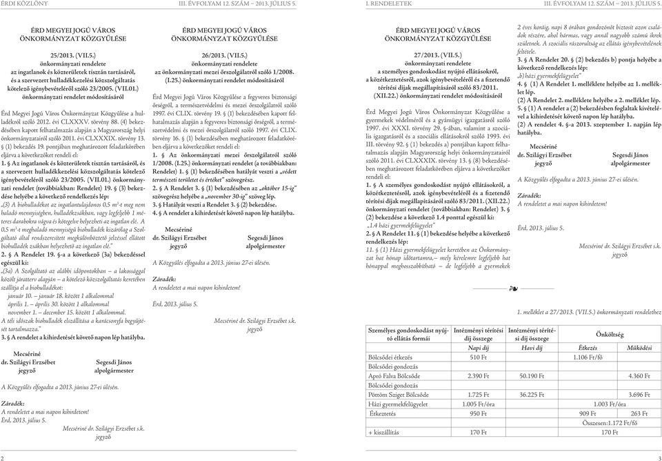 évi CLXXXV. törvény 88. (4) bekezdésében kapott felhatalmazás alapján a Magyarország helyi önkormányzatairól szóló 2011. évi CLXXXIX. törvény 13. (1) bekezdés 19.