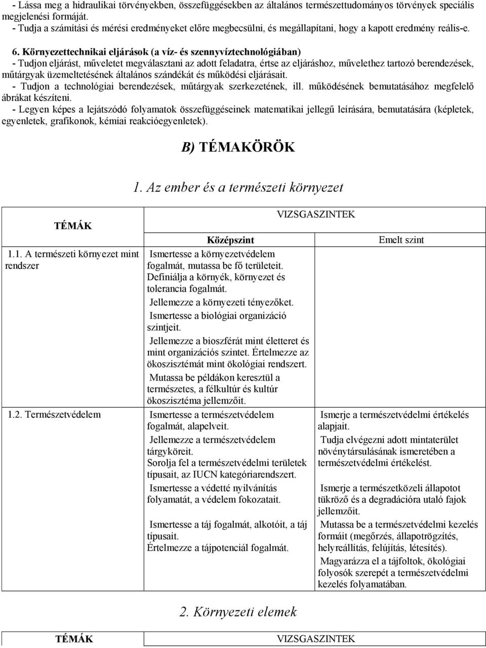 Környezettechnikai eljárások (a víz- és szennyvíztechnológiában) - Tudjon eljárást, műveletet megválasztani az adott feladatra, értse az eljáráshoz, művelethez tartozó berendezések, műtárgyak